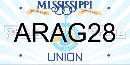 ARAG28 Mississippi License Plate
