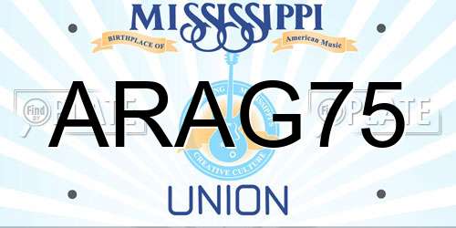 ARAG75 Mississippi License Plate