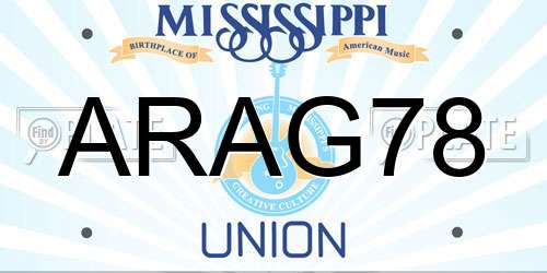 ARAG78 Mississippi License Plate