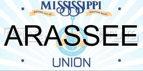 ARASSEE Mississippi License Plate