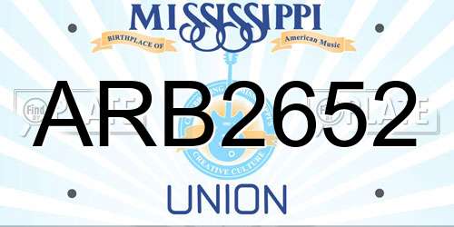ARB2652 Mississippi License Plate