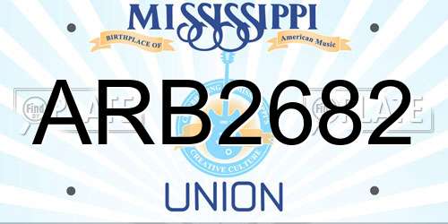 ARB2682 Mississippi License Plate