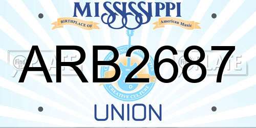 ARB2687 Mississippi License Plate