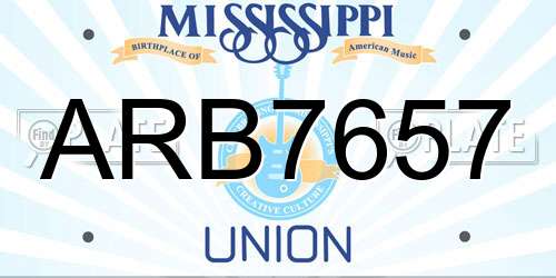 ARB7657 Mississippi License Plate