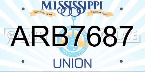 ARB7687 Mississippi License Plate