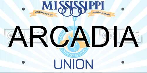 ARCADIA Mississippi License Plate