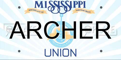 ARCHER Mississippi License Plate