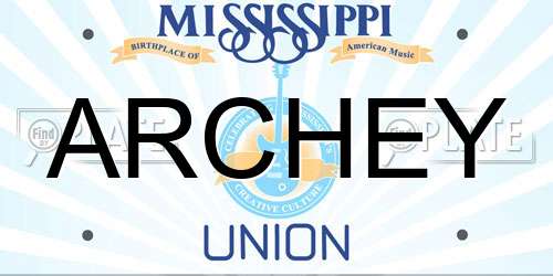 ARCHEY Mississippi License Plate