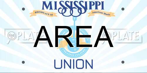 AREA Mississippi License Plate
