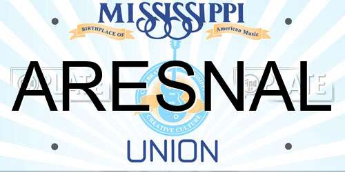 ARESNAL Mississippi License Plate