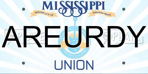 AREURDY Mississippi License Plate