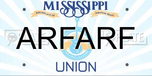 ARFARF Mississippi License Plate