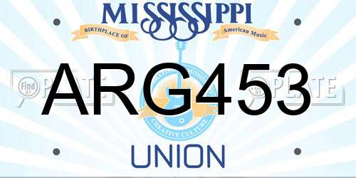 ARG453 Mississippi License Plate