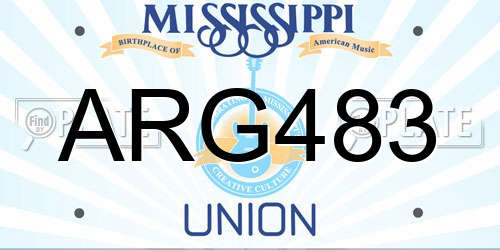 ARG483 Mississippi License Plate