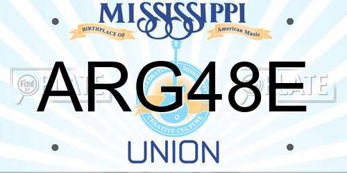 ARG48E Mississippi License Plate