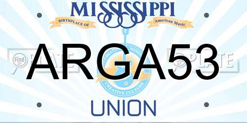 ARGA53 Mississippi License Plate