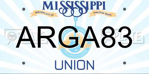 ARGA83 Mississippi License Plate