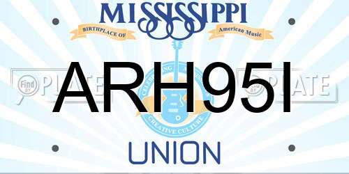ARH95I Mississippi License Plate