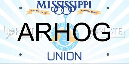 ARHOG Mississippi License Plate