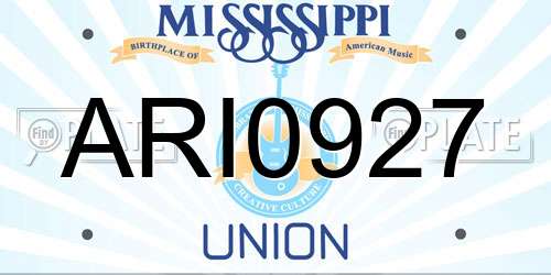 ARI0927 Mississippi License Plate