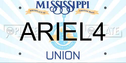 ARIEL4 Mississippi License Plate
