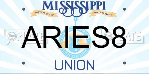ARIES8 Mississippi License Plate