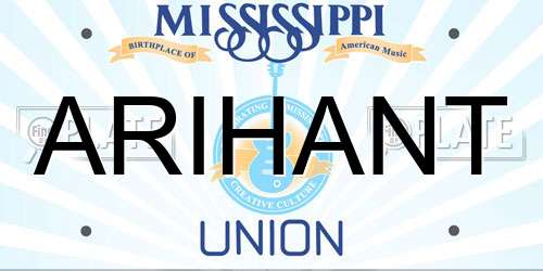 ARIHANT Mississippi License Plate