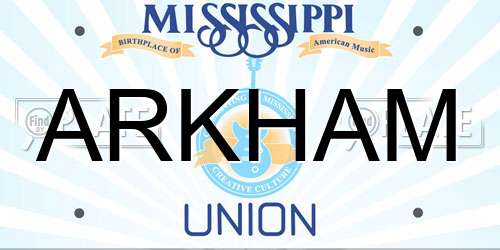 ARKHAM Mississippi License Plate