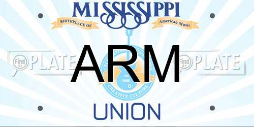 ARM Mississippi License Plate