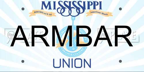 ARMBAR Mississippi License Plate