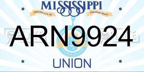 ARN9924 Mississippi License Plate
