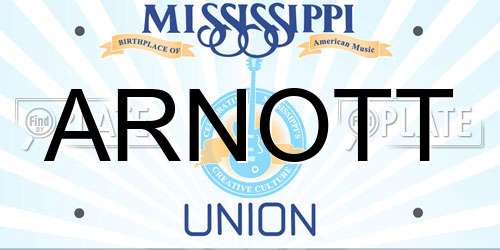 ARNOTT Mississippi License Plate