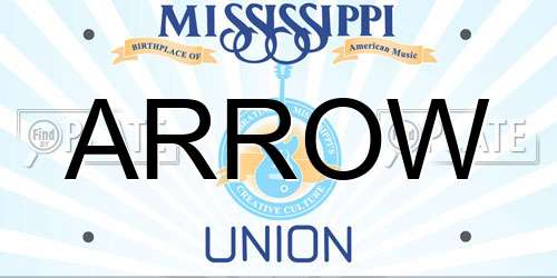 ARROW Mississippi License Plate