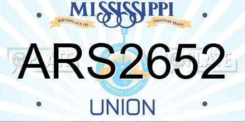 ARS2652 Mississippi License Plate