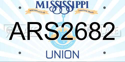 ARS2682 Mississippi License Plate