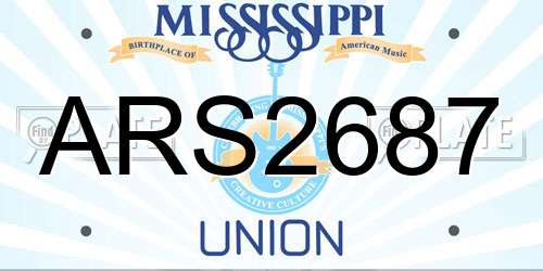 ARS2687 Mississippi License Plate