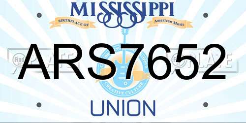 ARS7652 Mississippi License Plate