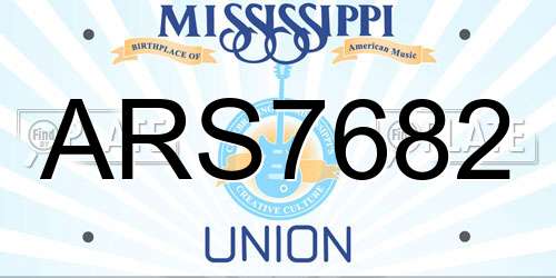 ARS7682 Mississippi License Plate