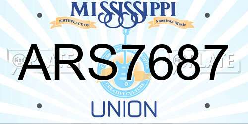 ARS7687 Mississippi License Plate