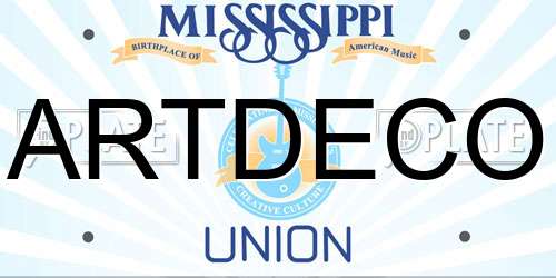 ARTDECO Mississippi License Plate