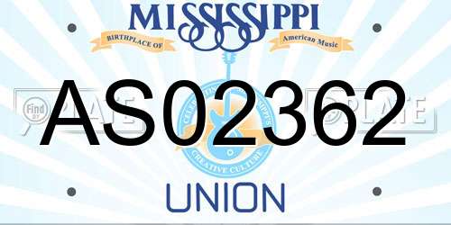 AS02362 Mississippi License Plate