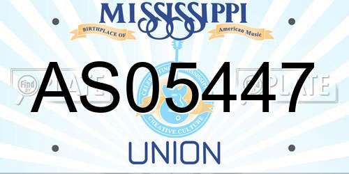 AS05447 Mississippi License Plate