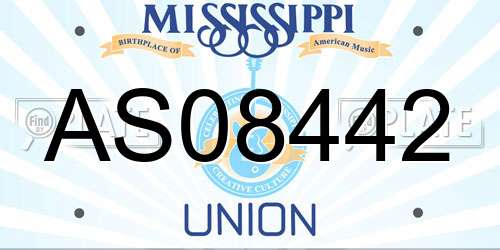 AS08442 Mississippi License Plate