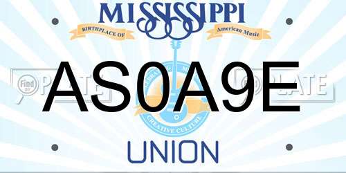 AS0A9E Mississippi License Plate