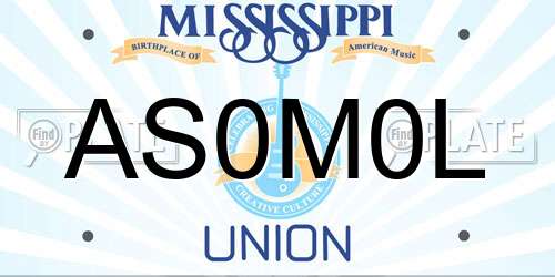 AS0M0L Mississippi License Plate