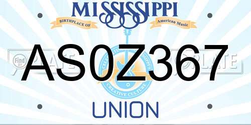 AS0Z367 Mississippi License Plate