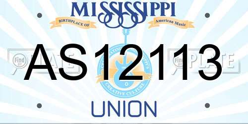 AS12113 Mississippi License Plate