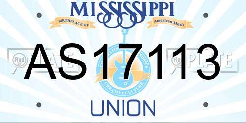 AS17113 Mississippi License Plate