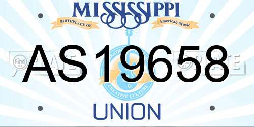 AS19658 Mississippi License Plate