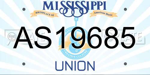 AS19685 Mississippi License Plate